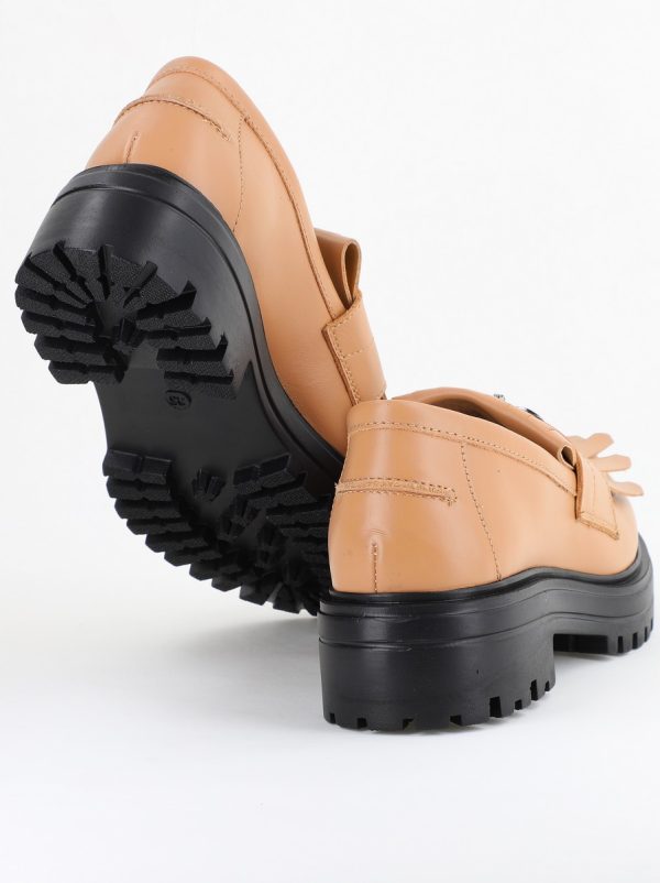 Pantofi Casual Damă din Piele Naturală Cappucino- Leofex BS405LE2404004 122