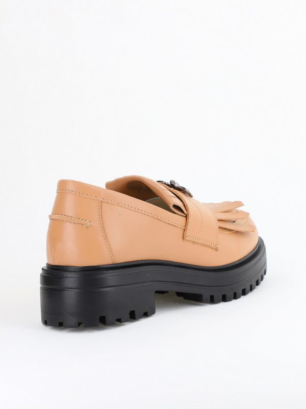 Pantofi Casual Damă din Piele Naturală Cappucino- Leofex BS405LE2404004 129