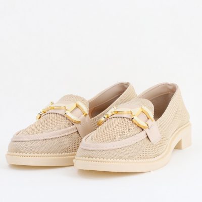 Pantofi eleganți din material sintetic pentru femei, culoare bej BS803AY2404204