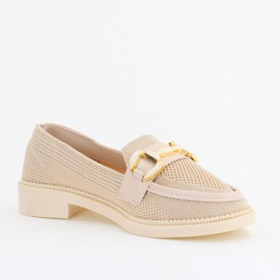 Pantofi eleganți din material sintetic pentru femei, culoare bej BS803AY2404204