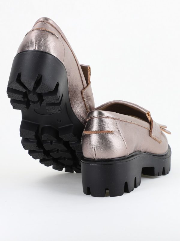 Pantofi Casual Damă din Piele Naturală Box Bronz- Leofex BS04051LE2404008 122