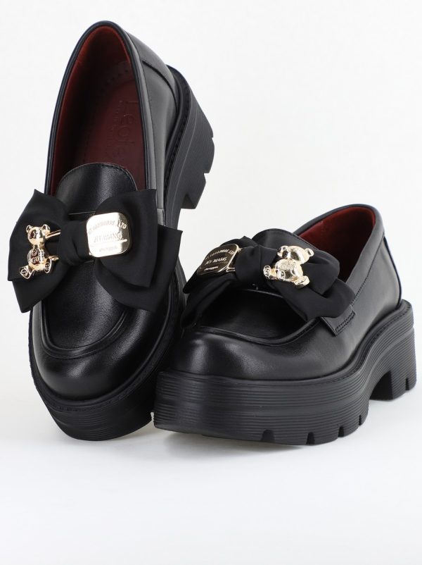 Pantofi Casual Damă din Piele Naturală Box Negru - Leofex BS080LE2404010 120