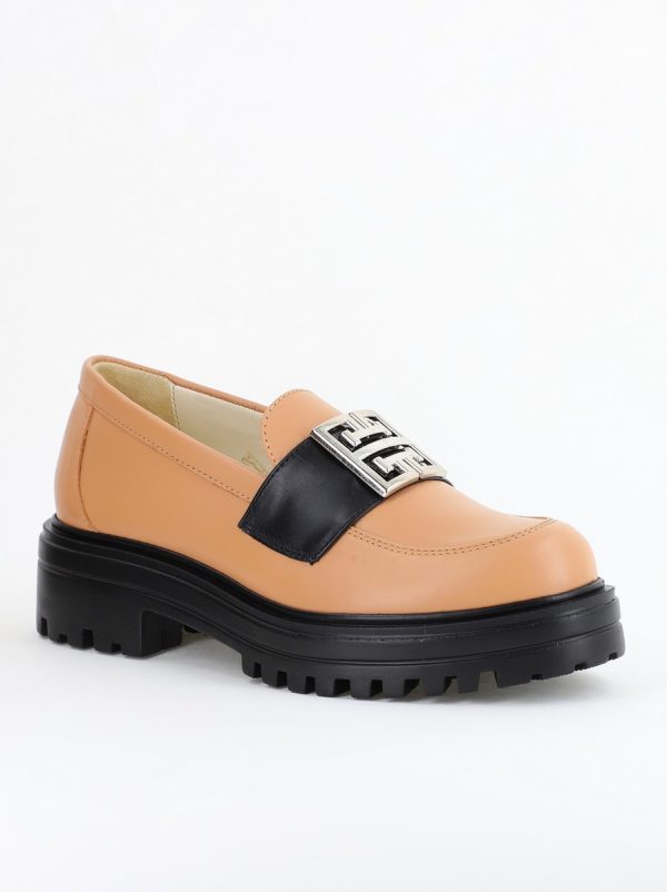 Incaltaminte Dama - Pantofi casual damă din piele naturală, Cappuccino Leofex BS024LE2404002
