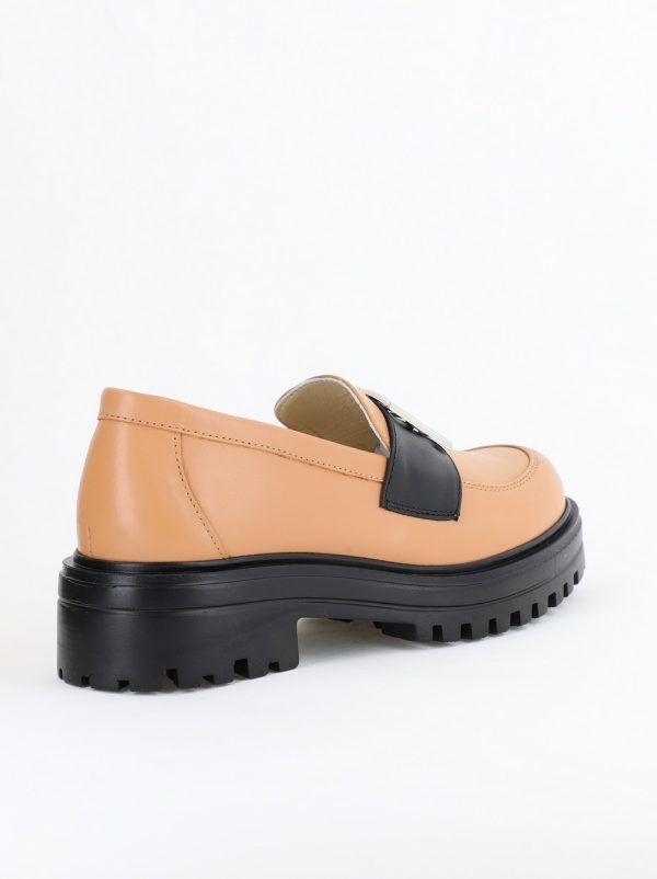 Pantofi casual damă din piele naturală, Cappuccino Leofex BS024LE2404002 129