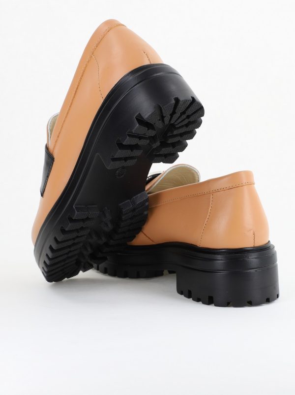 Pantofi casual damă din piele naturală, Cappuccino Leofex BS024LE2404002 126