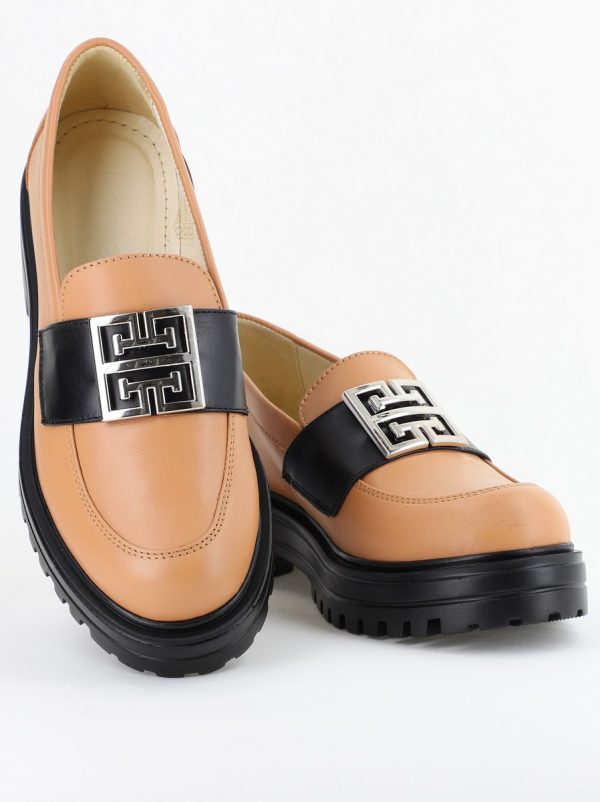Pantofi casual damă din piele naturală, Cappuccino Leofex BS024LE2404002 120