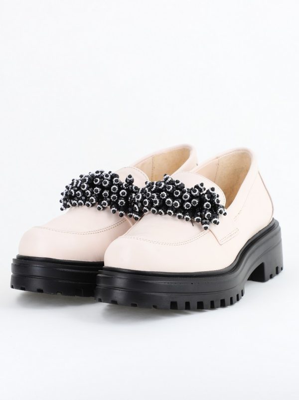 Pantofi casual damă din piele naturală, Leofex Crem Box BS035LE2404006 124