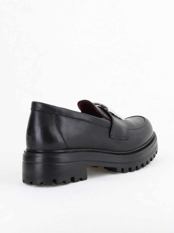 Pantofi casual damă din piele naturală, Negru Leofex BS024LE2404001 129