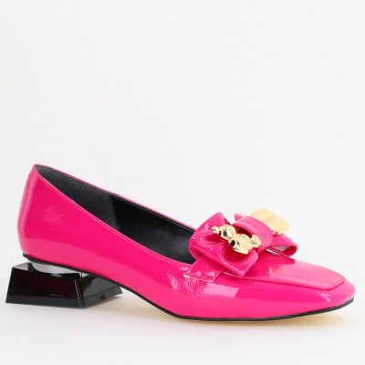 Pantofi cu Toc jos Eleganti din Piele Ecologica Roz fuchsia - BS161BA2403870