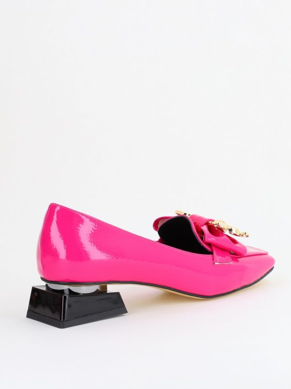 Pantofi cu Toc jos Eleganti din Piele Ecologica Roz fuchsia - BS161BA2403870 125