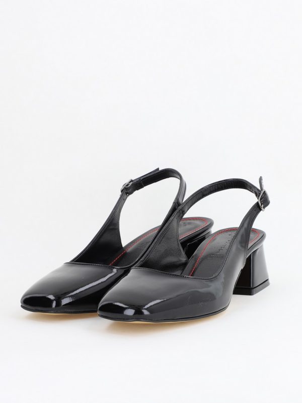 Pantofi Damă cu Toc Gros din Piele Ecologică culoare negru (BS420AY2404139) 120