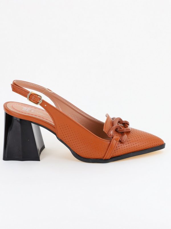Pantofi Dama cu Toc Gros piele ecologică Maro BS740AY2404169 120