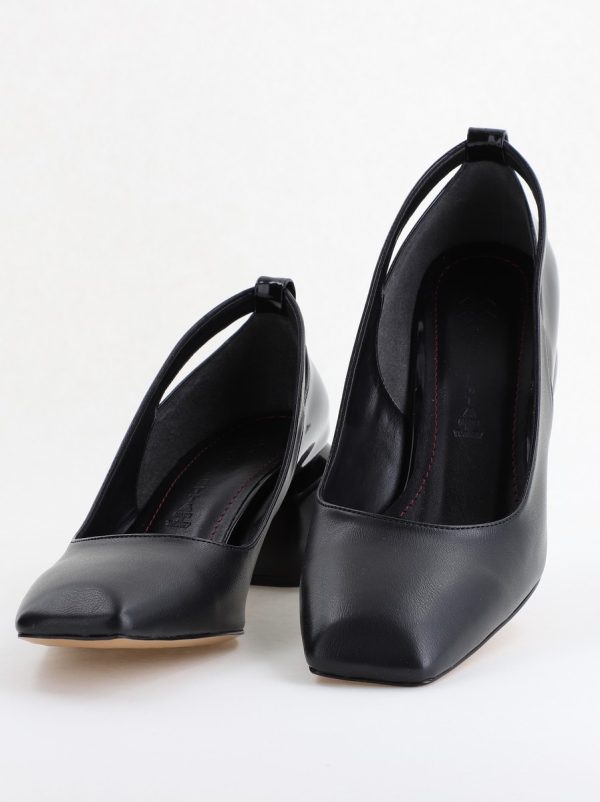 Pantofi Damă cu Toc Jos din Piele Ecologică negru BS071AY2404172 121