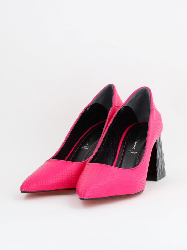 Pantofi Dama Toc Piele Ecologica cu perforații Fuchsia (BS2005D2404072) 120