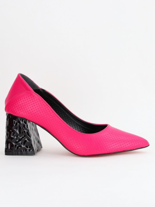 Pantofi Dama Toc Piele Ecologica cu perforații Fuchsia (BS2005D2404072) 122