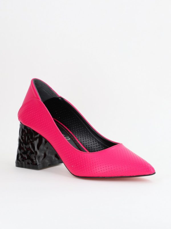 Pantofi Dama Toc Piele Ecologica cu perforații Fuchsia (BS2005D2404072) 125