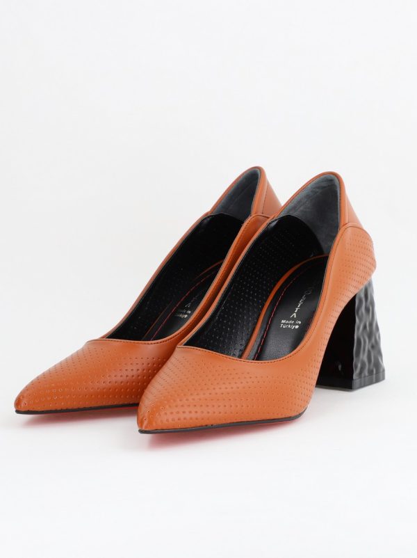 Pantofi Dama Toc Piele Ecologica cu perforații Maro (BS2005D2404073) 120