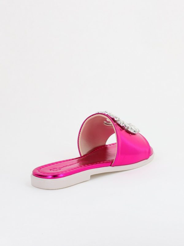 Saboți fără Toc cu pietricele din Piele Ecologica fuchsia metalic (BS141TR2404090) 126