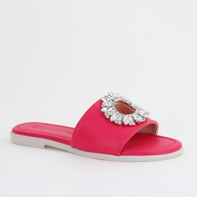 Saboți fără Toc cu pietricele din Piele Ecologica fuchsia (BS141TR2404098)