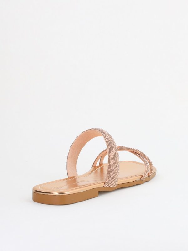 Saboți fără toc cu pietricele Piele Ecologica Champagne (BS601TR2403889) 125