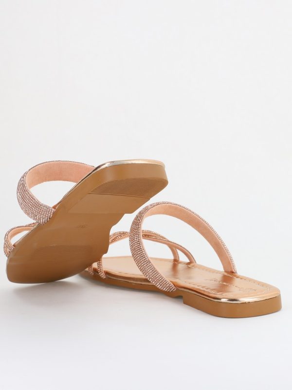 Saboți fără toc cu pietricele Piele Ecologica Champagne (BS601TR2403889) 122