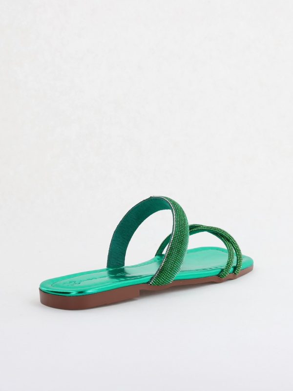 Saboți fără toc cu pietricele Piele Ecologica Verde(BS601TR2403891) 125