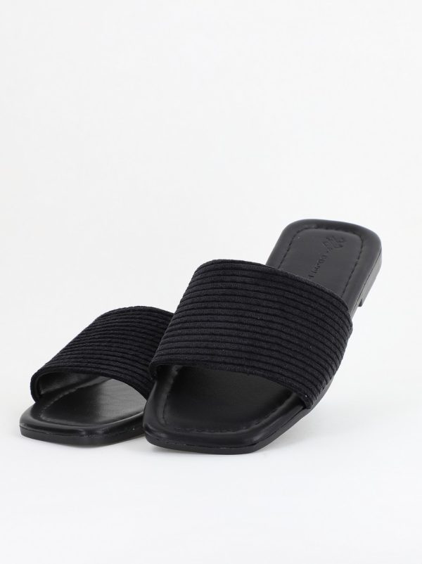 Saboți fără Toc din Piele Eco cu aspect catifea Negru (BS615TR2404048) 120