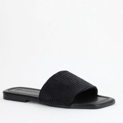 Saboți fără Toc din Piele Eco cu aspect catifea Negru (BS615TR2404048)