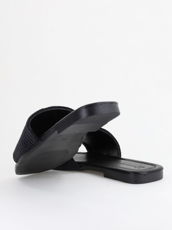 Saboți fără Toc din Piele Eco cu aspect catifea Negru (BS615TR2404048) 126