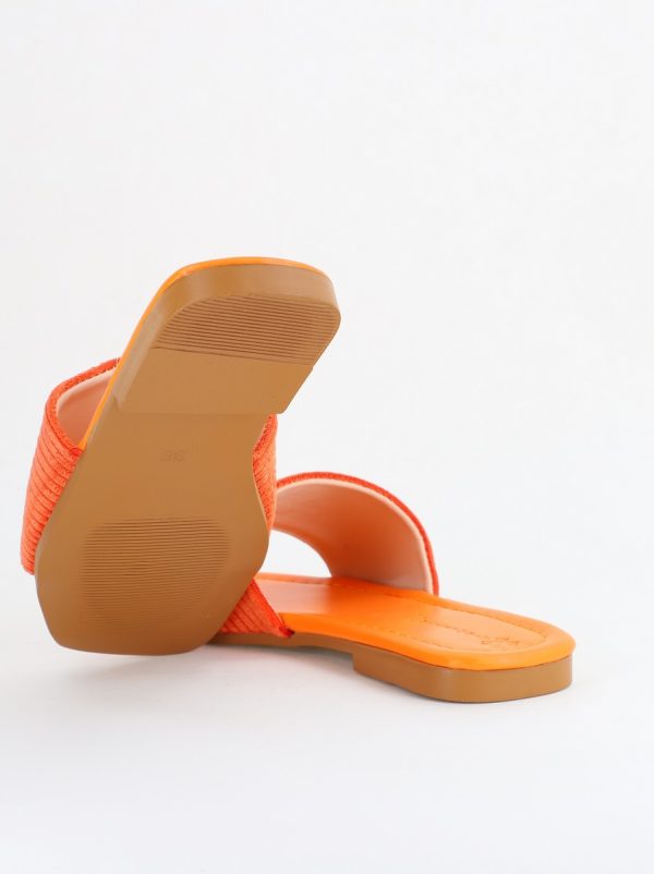 Saboți fără Toc din Piele Eco cu aspect catifea Portocaliu (BS615TR2404046) 125