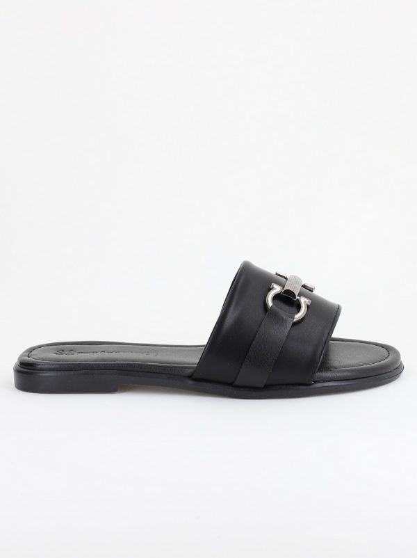 Saboți pentru Femei cu Elemente Metalice din Piele ecologică Negru mat (BS140TR2404109) 122