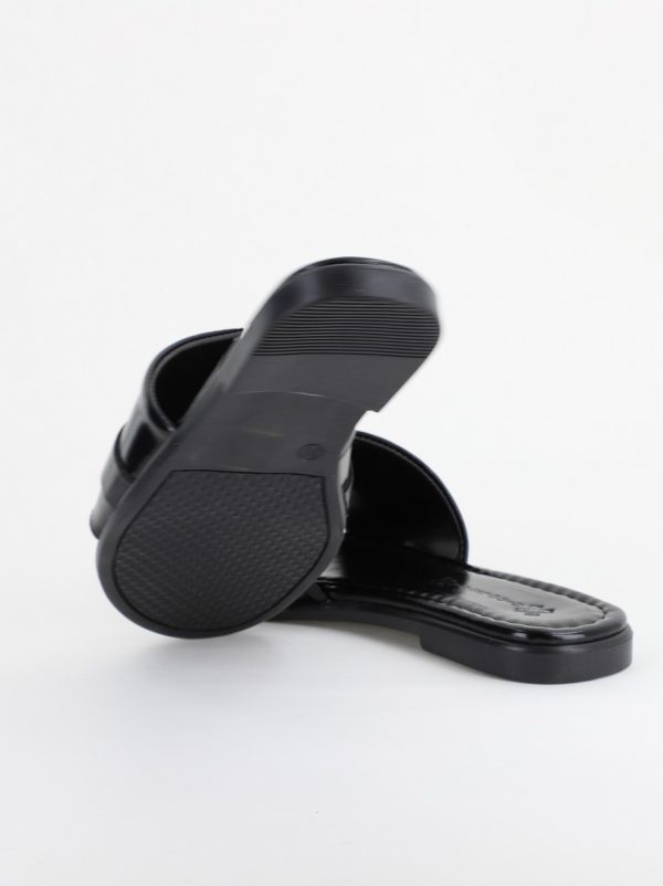 Saboți pentru Femei cu Elemente Metalice din Piele ecologică Negru(BS140TR2404108) 124