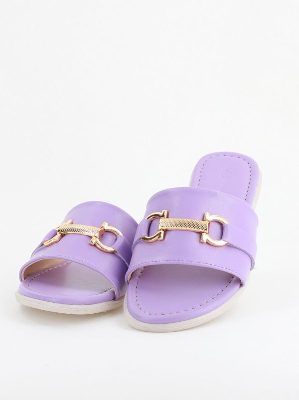 Saboți pentru Femei cu Elemente Metalice din Piele ecologică Violet (BS140TR2404117) 120