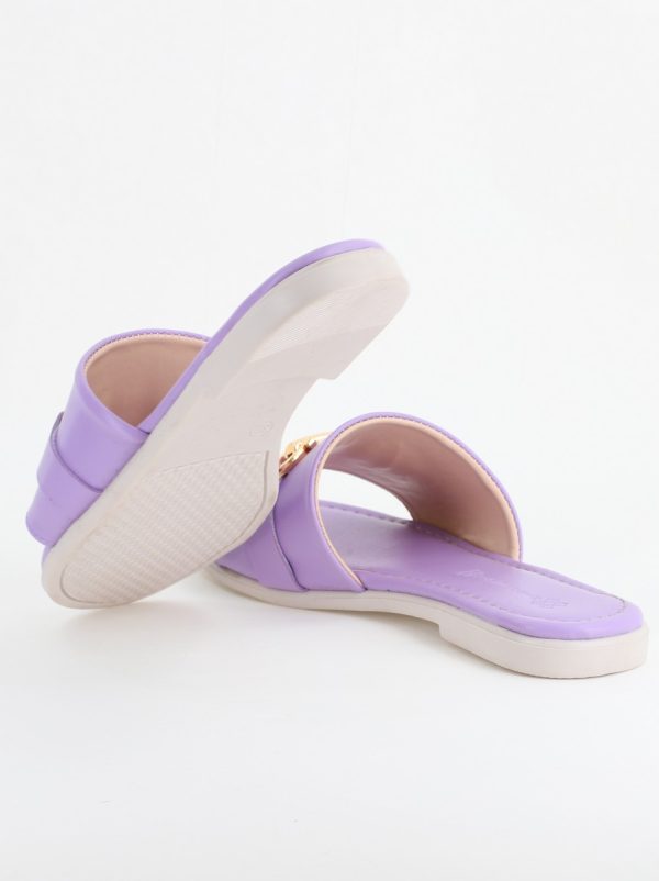 Saboți pentru Femei cu Elemente Metalice din Piele ecologică Violet (BS140TR2404117) 125