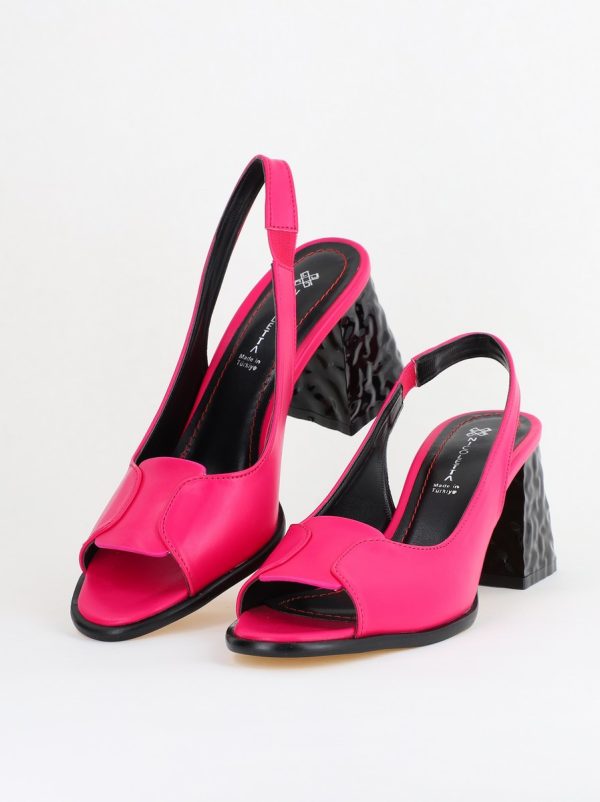 Sandale cu Toc gros Varf Rotund culoare Fuchsia (BS671SN2404076) 120