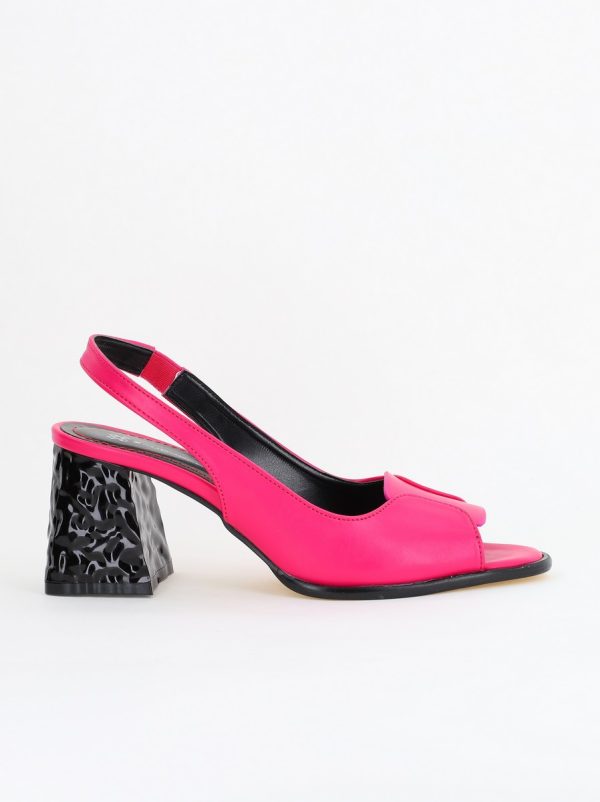 Sandale cu Toc gros Varf Rotund culoare Fuchsia (BS671SN2404076) 122