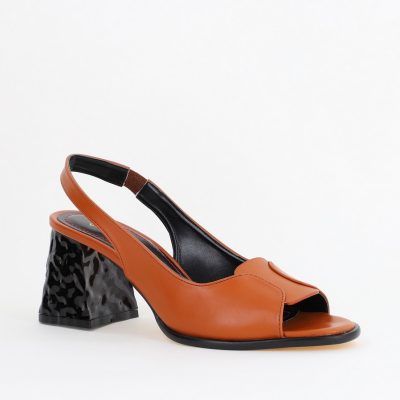 Sandale cu Toc gros Varf Rotund culoare Maro (BS671SN2404080)