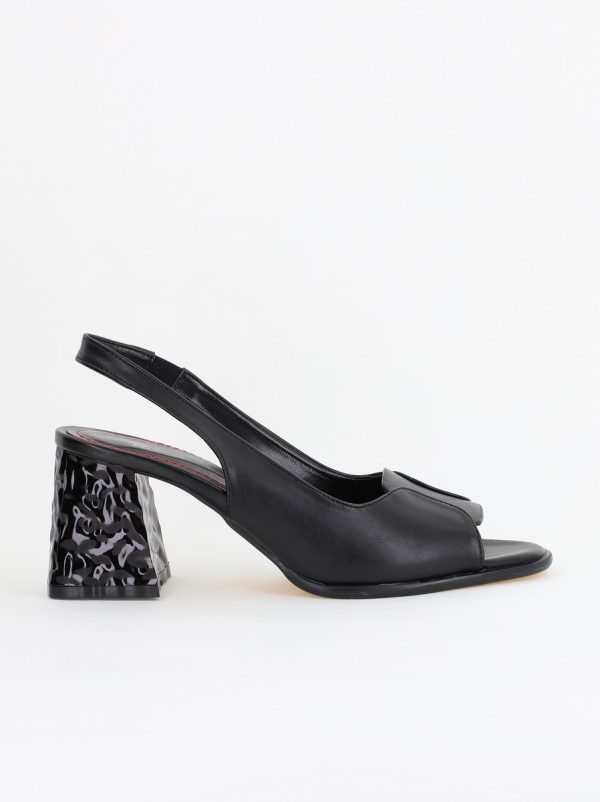 Sandale cu Toc gros Varf Rotund culoare Negru (BS671SN2404079) 122
