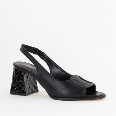 Sandale cu Toc gros Varf Rotund culoare Negru (BS671SN2404079)