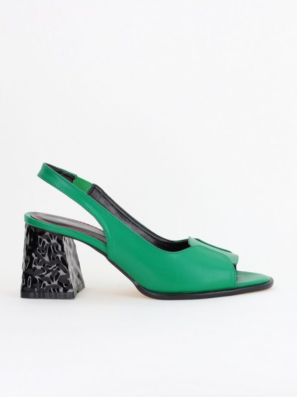 Sandale cu Toc gros Varf Rotund culoare Verde (BS671SN2404081) 122
