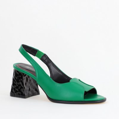 Sandale cu Toc gros Varf Rotund culoare Verde (BS671SN2404081)
