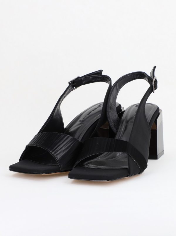 Sandale Damă cu Toc Vârf Drept Piele Ecologică negru mat (BS401SN2403917) 119