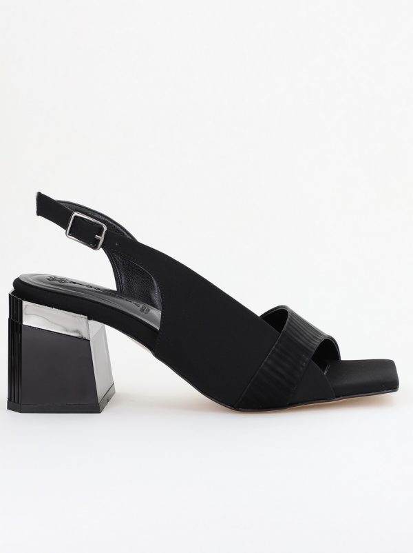 Sandale Damă cu Toc Vârf Drept Piele Ecologică negru mat (BS401SN2403917) 120