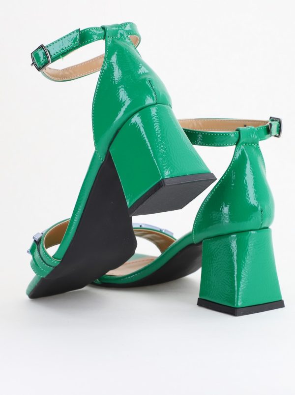 Sandale Damă cu Toc Vârf Drept Piele Ecologică Verde (BS6064SN2404086) 122