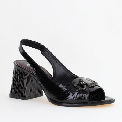 Sandale Damă Design Elegant cu Cristale din Piele Ecologica culoare Negru (BS670SN2404043)