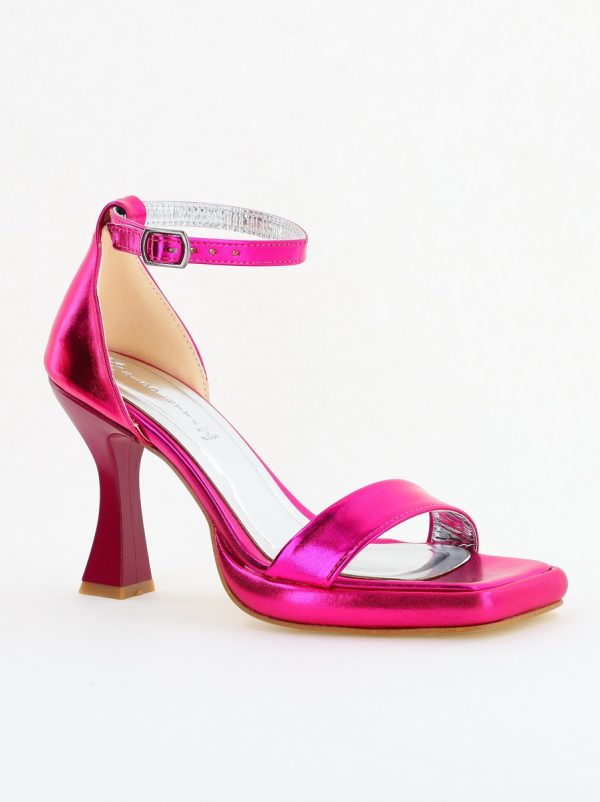 Incaltaminte Dama - Sandale elegante pentru femei cu toc subțire din piele ecologică de culoare fuchsia (BS001HSN2404177)