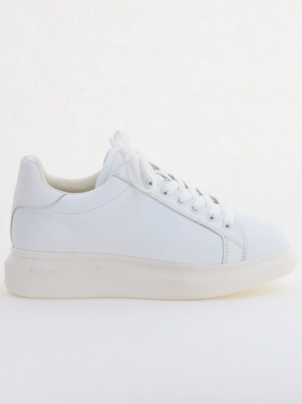 Sneakers damă din piele naturală, Alb Box Leofex BS074LE24040012 125