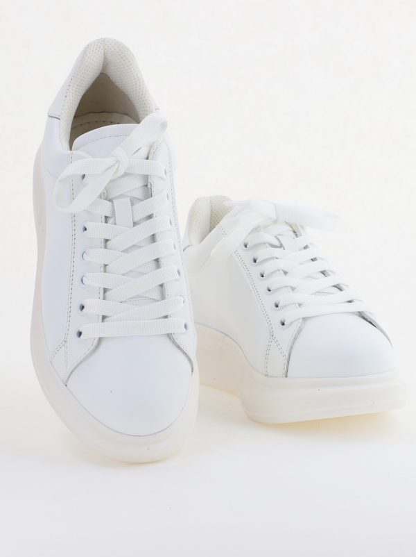 Sneakers damă din piele naturală, Alb Box Leofex BS074LE24040012 120