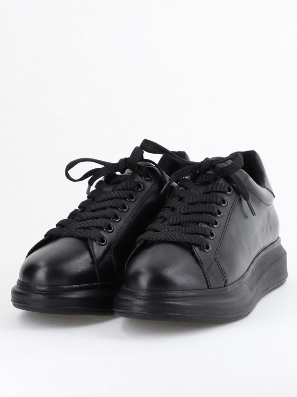 Sneakers damă din piele naturală, Negru Box Leofex BS074LE24040011 124