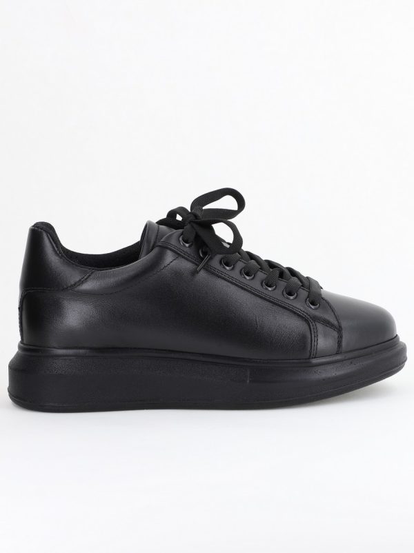 Sneakers damă din piele naturală, Negru Box Leofex BS074LE24040011 125